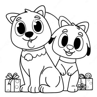 Bluey And Bingo With Christmas Presents Coloring Page 75654-18699