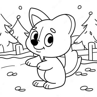 Bluey In A Winter Wonderland Coloring Page 75655-18701
