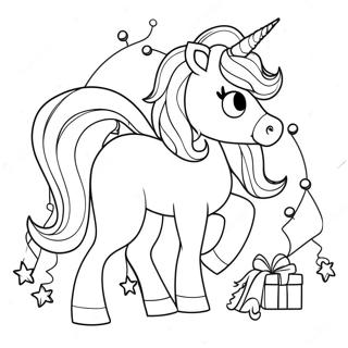 Unicorn Christmas Coloring Pages