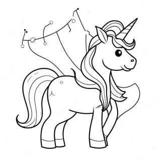 Sparkling Unicorn With Christmas Lights Coloring Page 75679-18714