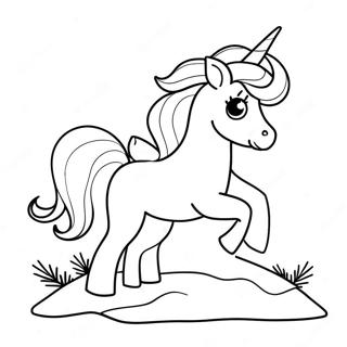 Playful Unicorn In Snow Coloring Page 75680 18719