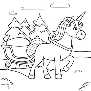 Unicorn Sleigh Ride Coloring Page 75681-18722