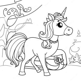 Unicorn Sleigh Ride Coloring Page 75681 18723