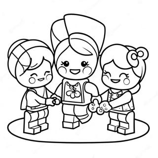 Happy Lego Friends Playing Together Coloring Page 75859-18855