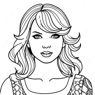 Taylor Swift In Dark Outfit Coloring Page 75910 18892