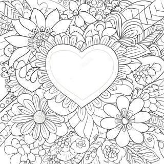 Colorful Hearts And Flowers Coloring Page 76039-18992