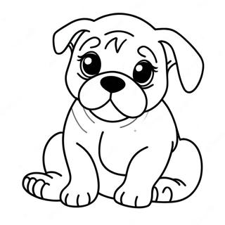 Cute Bulldog Puppy Coloring Page 76091-19029