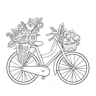 Bicycle With Flowers Coloring Page 76119-19061