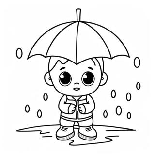 Sad Cry Baby In Rain Coloring Page 76219-19136