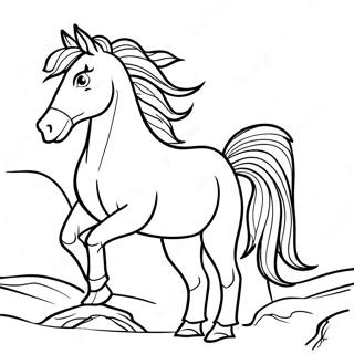 Realistic Wild Horse Coloring Pages