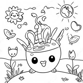 Happy Animals Celebrating Earth Day Coloring Page 76296-19199