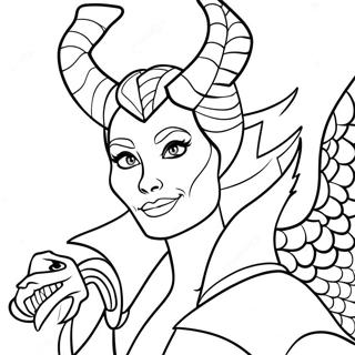 Maleficent With Dragon Coloring Page 76370-19251