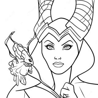 Maleficent With Dragon Coloring Page 76370-19252