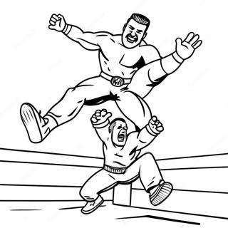 Wwe Wrestler Jumping On Opponent Coloring Page 76447-19311