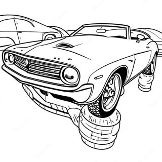 Vintage Muscle Car Coloring Page 76525-19375