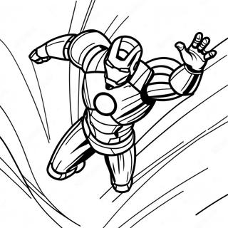 Iron Man Flying Through The Sky Coloring Page 7653-1308