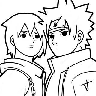 Sasuke And Naruto Friendship Coloring Page 76576-19420