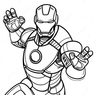 Iron Man In A Battle Pose Coloring Page 7657-2330