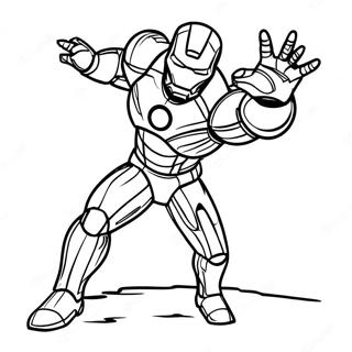 Iron Man In A Battle Pose Coloring Page 7657-2331