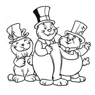 Colorful Read Across America Characters Coloring Page 76651-19469