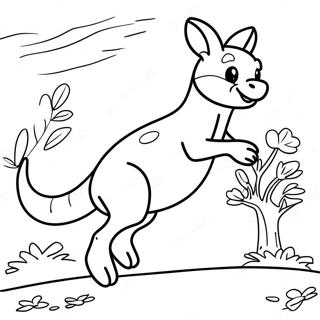 Kangaroo Jumping With Joy Coloring Page 76881-19649