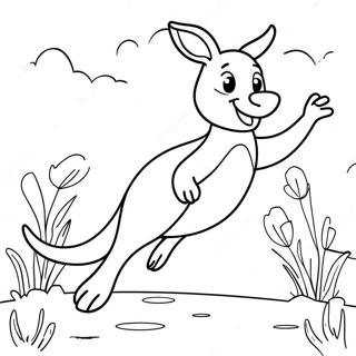 Kangaroo Jumping With Joy Coloring Page 76881-19650