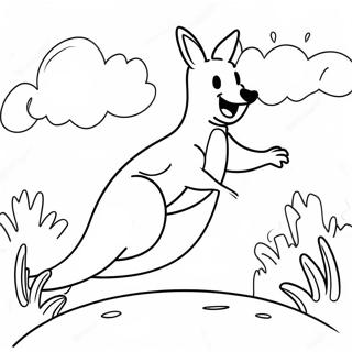 Kangaroo Jumping With Joy Coloring Page 76881 19651