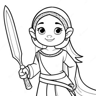 Raya With Her Sword Coloring Page 77062-19777