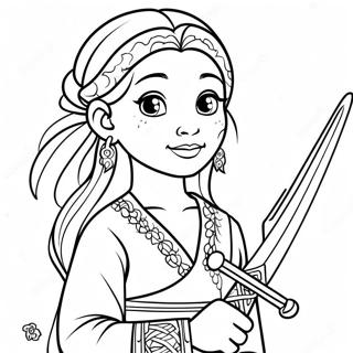 Raya With Her Sword Coloring Page 77062-19780