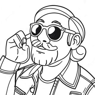 Groovy Stoner With Sunglasses Coloring Page 77089-19802
