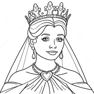 Beautiful Queen In Gown Coloring Page 77191-19883