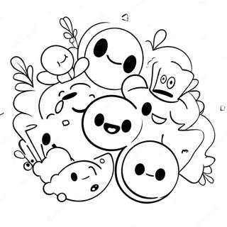 Colorful Preppy Smiley Characters Coloring Page 77216-19897
