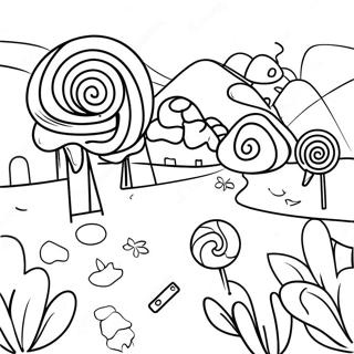 Colorful Candyland Adventure Coloring Page 77266-19929