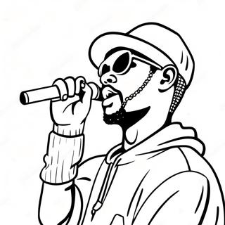 Rapper With Microphone Coloring Page 77319 19976
