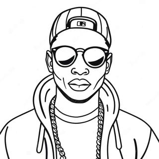 Cool Rapper With Sunglasses Coloring Page 77320 19978