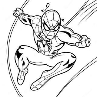 Dynamic Spiderman 2099 Swinging Coloring Page 77396-20030