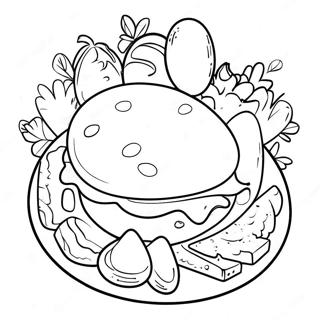 Colorful Green Eggs And Ham Scene Coloring Page 77475-20098