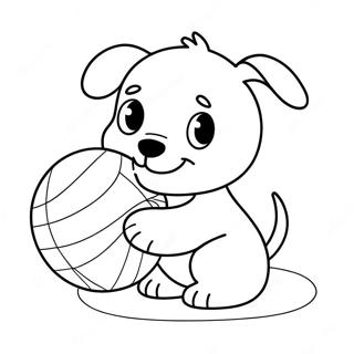 Adorable Puppy Playing With Ball Coloring Page 77499-20109