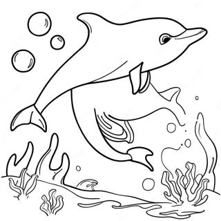 Playful Dolphin Swimming Coloring Page 77526-20135
