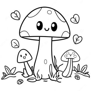 Whimsical Mushroom Characters Coloring Page 7755-1188