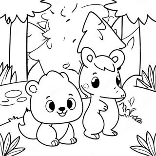 Whimsical Forest Animals Coloring Page 77578-20173
