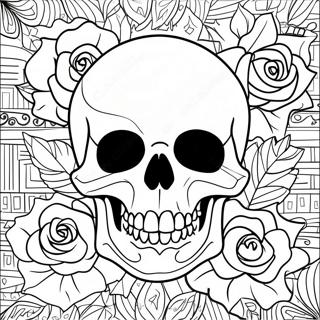 Rose Skull Coloring Page 77627-20205