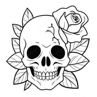 Rose Skull Coloring Page 77627-20206