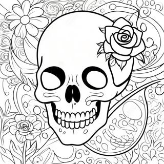 Rose Skull Coloring Page 77627-20207