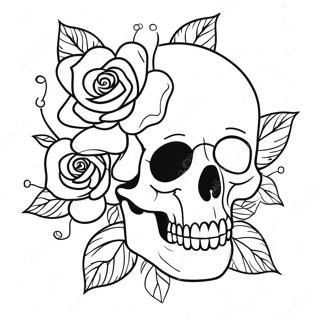 Rose Skull Coloring Page 77627-20208