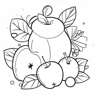 Sweet Apples And Honey Rosh Hashanah Coloring Page 77653-20229