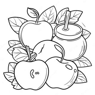 Sweet Apples And Honey Rosh Hashanah Coloring Page 77653-20231