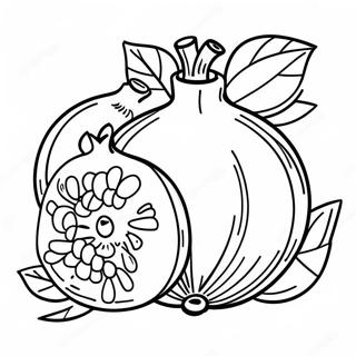 Colorful Pomegranate Rosh Hashanah Coloring Page 77656-20243