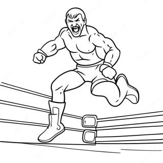 Exciting Wwe Wrestler Jumping On Opponent Coloring Page 77757-20310