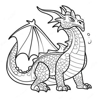 Majestic Fire Breathing Dragon Coloring Page 77861-20390